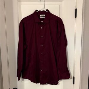 Calvin Klein Men's Deep Red Dress Shirt